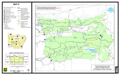 Ouachita National Forest Traveling the Backcountry OHV - Winona Map by ...