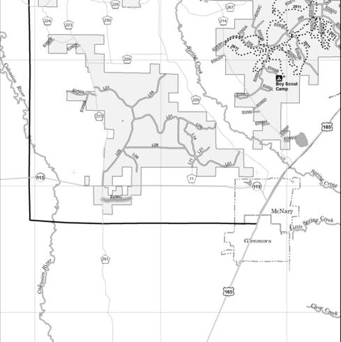 Motor Vehicle Use Map, MVUM, Calcasieu District (East), Kisatchie National Forest 3