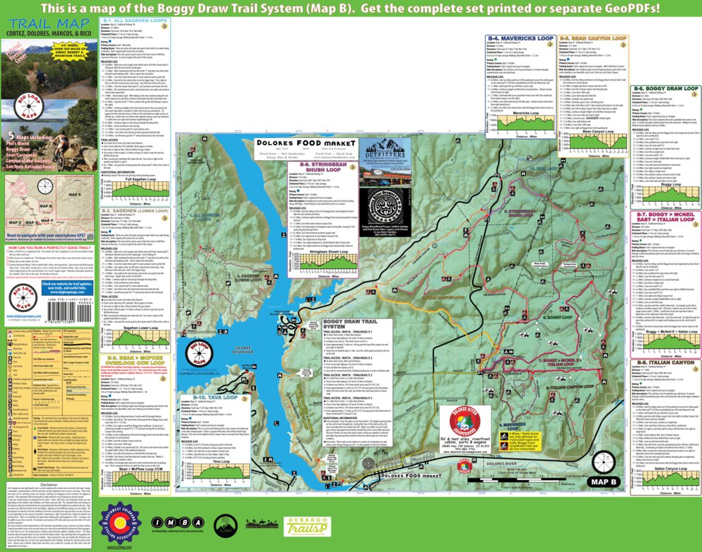 Big Loop Map Boggy Draw Mountain Bike Trail Map, Dolores Colorado by Big Loop Maps ...