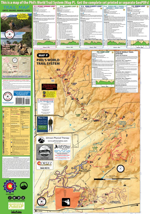 Phil's World Mountain Bike Trail Map, Cortez Colorado