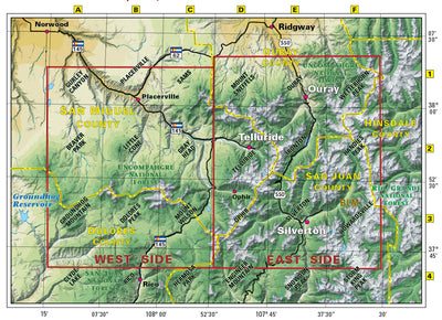 Telluride-Silverton-Ouray Trails Map 7th Ed.