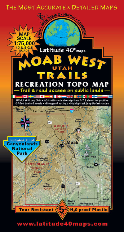 Moab West Trails Map 5th edition