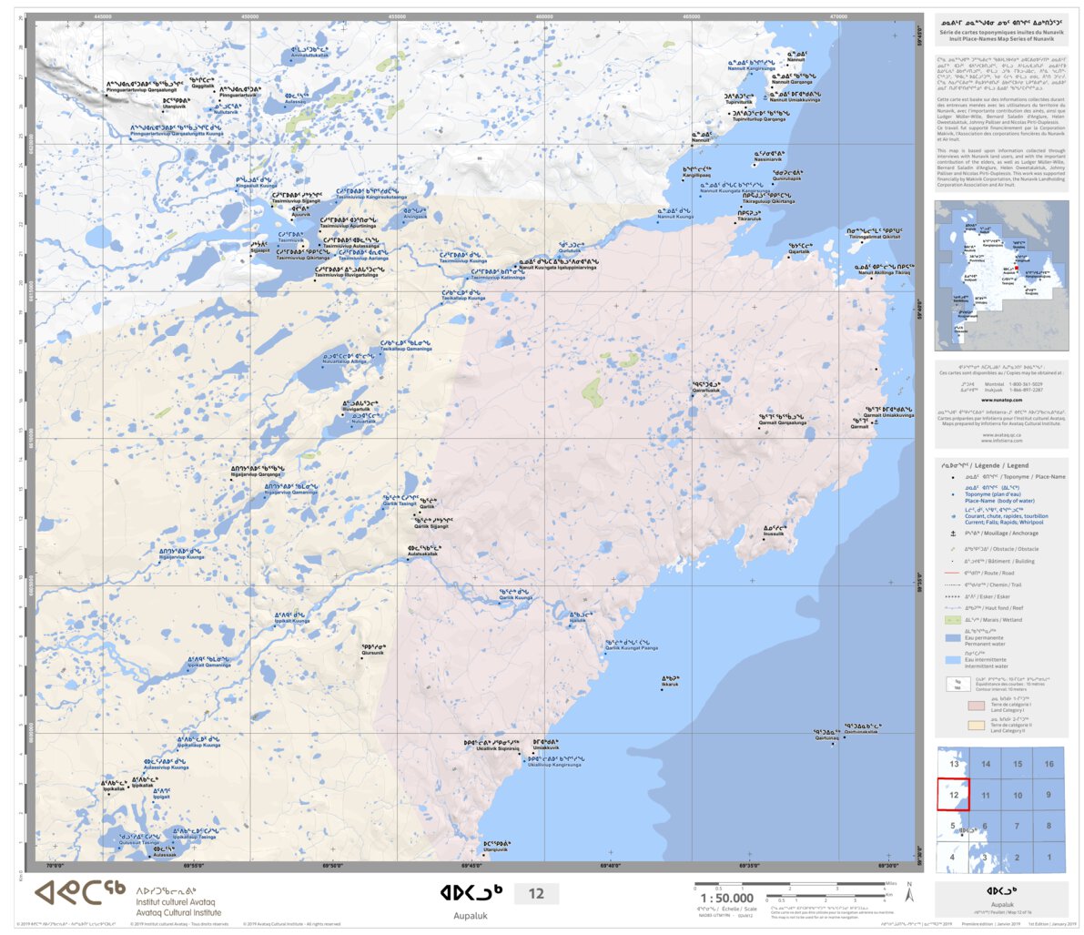 24N Aupaluk 12 Map by Avataq Cultural Institute Avenza Maps