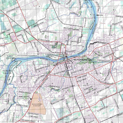 Getlost Map 9348 BUNDABERG Topographic Map V14d 1:75,000 QLD