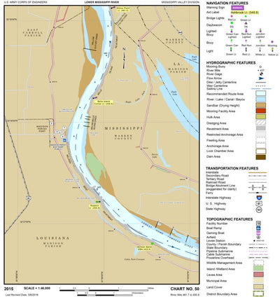 Lower Mississippi Chart 50 - River Mile 461.7 to 450.9