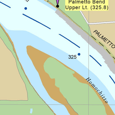 Lower Mississippi Chart 64 - River Mile 334.9 to 319.6