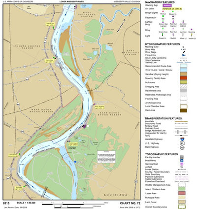 Lower Mississippi Chart 72 - River Mile 259.6 to 247.2