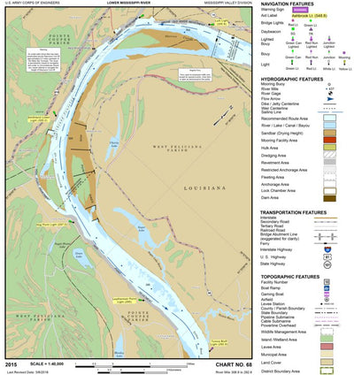 Lower Mississippi Chart 68 - River Mile 306.9 to 292.6
