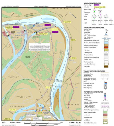 Lower Mississippi Chart 67 - River Mile 316.4 to 302.7