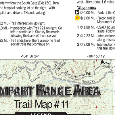 Trail Map# 11, Rampart Range Area, Pikes Peak Region Series