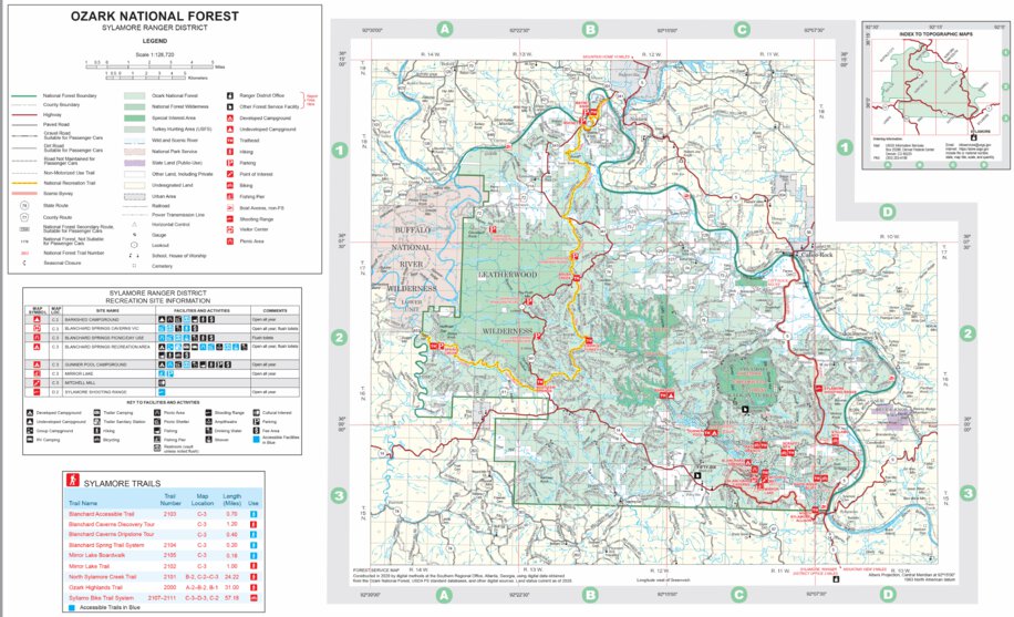 Ozark National Forest - Sylamore Ranger District Map by US Forest ...