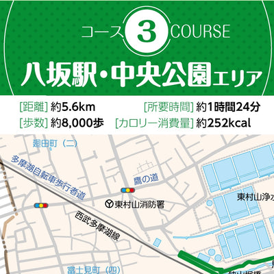 コース3 八坂駅・中央公園エリア＆コース4 萩山駅・小平霊園エリア