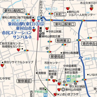 コース1 東村山駅・さくら通り・空堀川エリア