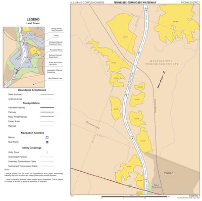 Tennessee-Tombigbee Waterway Chart 07: Historic Miles 422-426