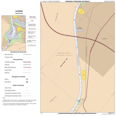 Tennessee-Tombigbee Waterway Chart 16: Historic Miles 387-390