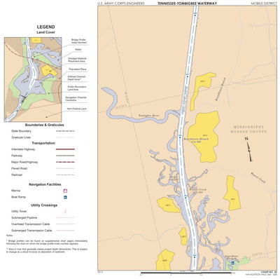 Tennessee-Tombigbee Waterway Chart 22: Historic Miles 364-368