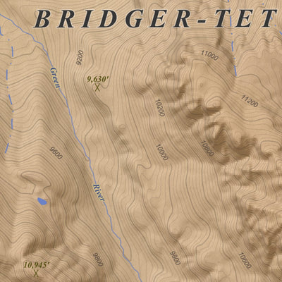 Gannett Peak, Wyoming 7.5 Minute Topographic Map - Color Hillshade