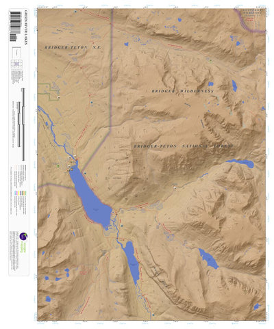 Green River Lakes, Wyoming 7.5 Minute Topographic Map - Color Hillshade
