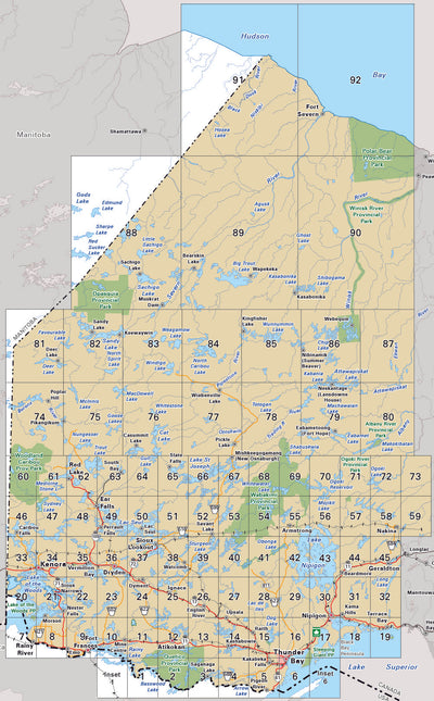 NWON85 Wunnummin Lake - Northwestern Ontario Topo