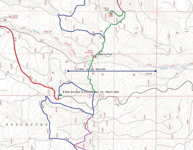 Central Oregon SxS Where to Ride 6 Mile Sno-Park to Fort Rock 3 Map ...