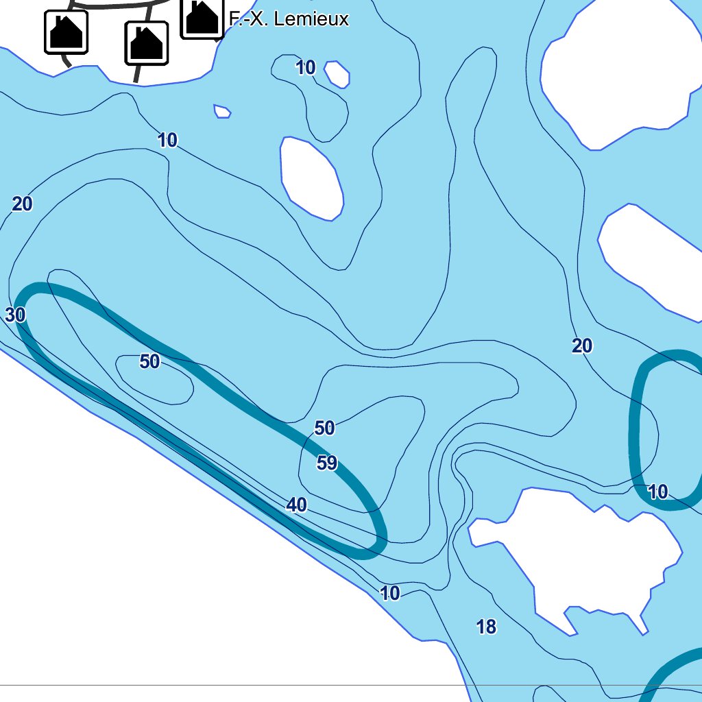 Lac F.X.Lemieux (Laurentides) Map by Sepaq Avenza Maps