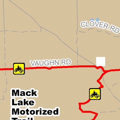 Mack Lake Motorized Trail Map by MI DNR Avenza Maps