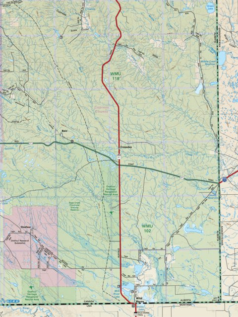 SOAB08 Wild Horse - Southern Alberta Topo