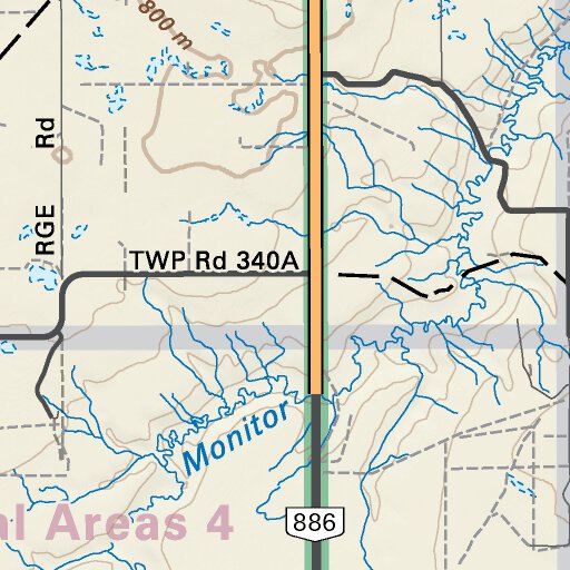 SOAB58 Monitor Southern Alberta Topo Map by Backroad Mapbooks
