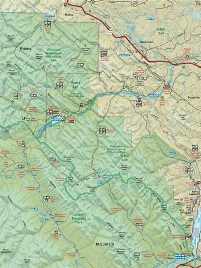 CRCR37 Rock Lake - Canadian Rockies Topo