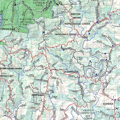 Getlost Map 9540 LISMORE NSW Topographic Map V15 1:75,000