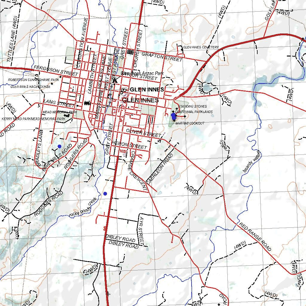 Getlost Map 9238 GLEN INNES NSW Topographic Map V15 1:75,000 by Getlost ...