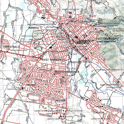 Getlost Map 9035 TAMWORTH NSW Topographic Map V15 1:75,000