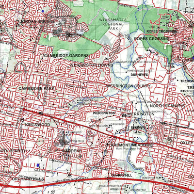Getlost Map 9030 PENRITH NSW Topographic Map V15 1:75,000