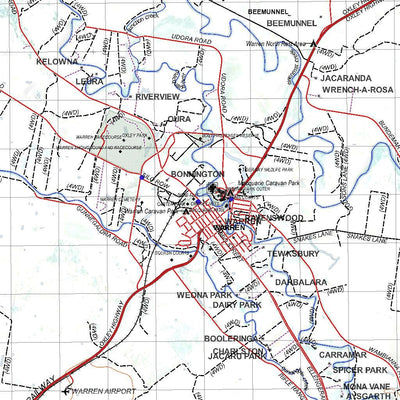 Getlost Map 8434 WARREN NSW Topographic Map V15 1:75,000