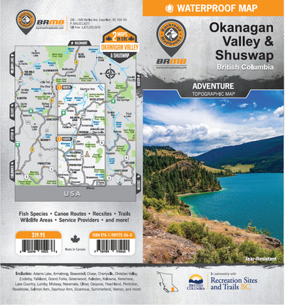 Okanagan Valley Shuswap BC Recreation Map (BC Rec Map Bundle)