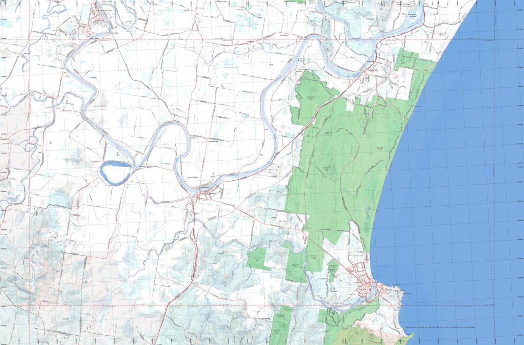 Getlost Map 95391N Woodburn NSW Topographic Map V15 125,000 by