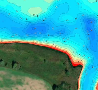 2. Рось річка (с. Миколаївка). Черкаська область. Карта глибин