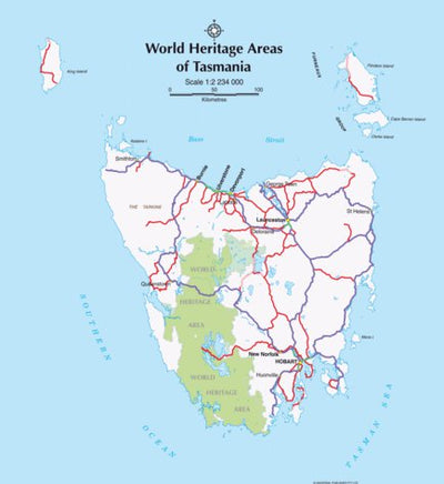 UBD-Gregory's World Heritage Areas of Tasmania inset map