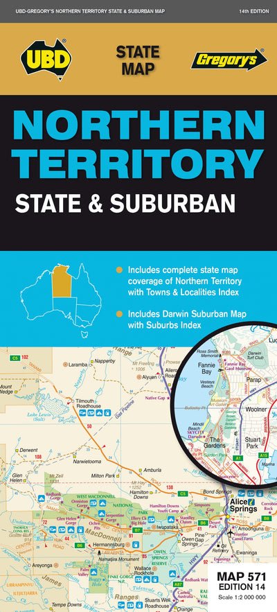 UBD-Gregory's Northern Territory State & Suburban, Map 571, edition 14