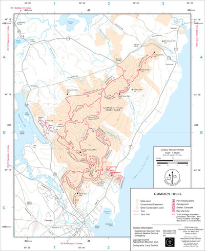 AMC Maine Mountains Trail Map #4: Camden Hills