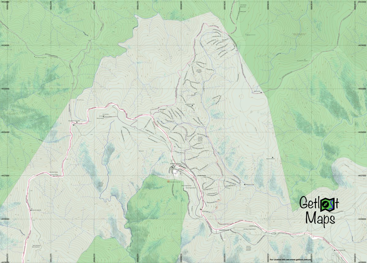 Getlost Map Mount Hotham (Special) Topographic Map V15 by Getlost Maps