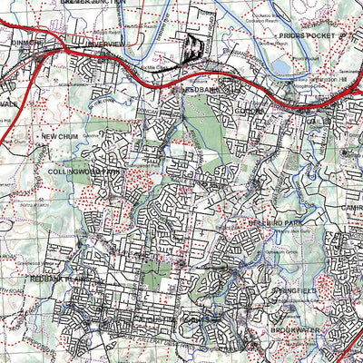 Getlost Map 9442 IPSWICH Qld Topographic Map V15 1:75,000