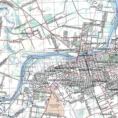 Getlost Map 9348 BUNDABERG Qld Topographic Map V15 1:75,000