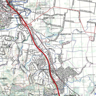 Getlost Map 9542 BEENLEIGH Qld Topographic Map V15 1:75,000
