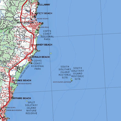 Getlost Map SH5611 COFFS HARBOUR Australia Touring Map V15 1:250,000