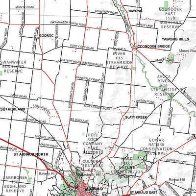 Getlost Map SJ5404 ST ARNAUD Australia Touring Map V15 1:250,000