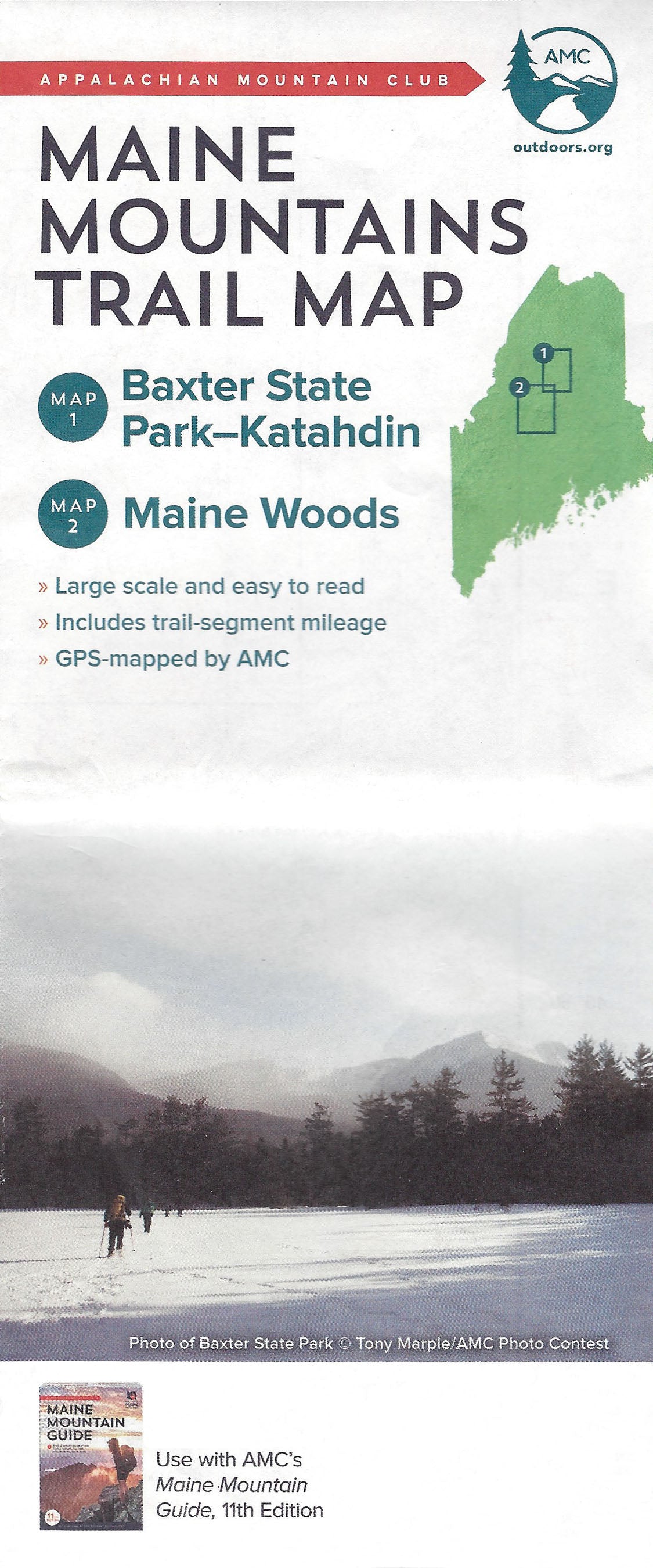AMC Maine Mountains Trail Map #2: Maine Woods, the 100-Mile Wilderness