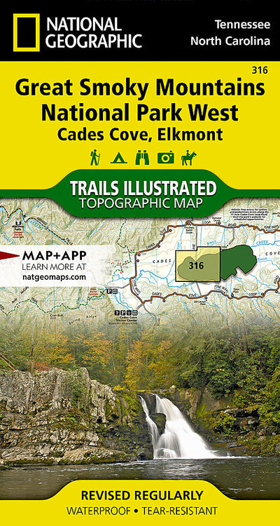 316 :: Great Smoky Mountains National Park West: Cades Cove, Elkmont Map