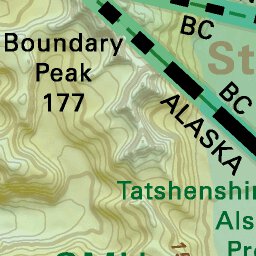 NOBC103 Tatshenshini Alsek Provincial Park - Northern BC Topo - Inset