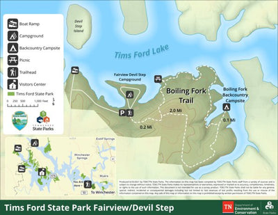 Tims Ford Fairview Devil Step Backcountry Map